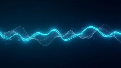 Fototapeta premium High quality Professional Abstract blue glowing wave digital technology background
