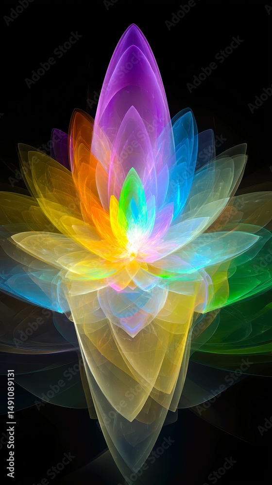 Fototapete triangular patterns blend with nature in vibrant abstract representation of transformation