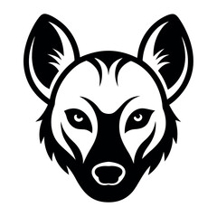 Bold Black and White Wolf Head Logo Design