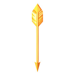 Sleek Arrow with Smooth Gradients in Soft Marigold Isolated on Transparent Background