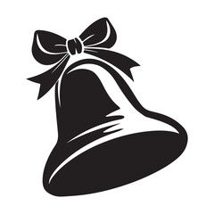 Christmas bell Vector Illustration, bell Vector Art, Christmas bell Silhouette, New Year Vector Icon element, Isolated white background