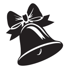 Christmas bell Vector Illustration, bell Vector Art, Christmas bell Silhouette, New Year Vector Icon element, Isolated white background