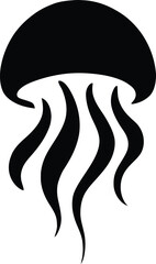 Jellyfish Silhouette Artwork, Clean Jellyfish Vector Graphic