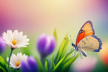 spring meadow with flowers