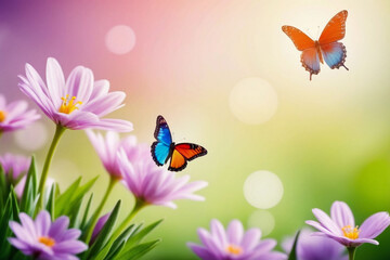 butterflies and flowers