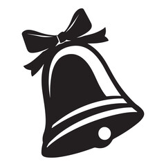 Christmas bell Vector Illustration, bell Vector Art, Christmas bell Silhouette, New Year Vector Icon element, Isolated white background