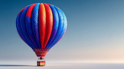 Vibrant Hot Air Balloon Floating Against a Serene Sky Ideal for Adventure and Travel Themes