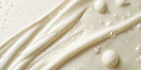 Obraz premium Close-up of creamy white bubbly liquid with smooth flowing texture.