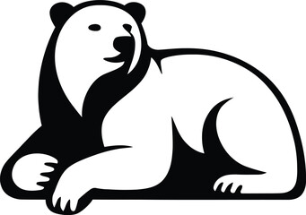 Polar Bear Stylized Graphic, Modern Arctic Bear Illustration