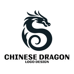 Chinese Dragon Vector Logo Design