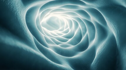Abstract representation of a spiraling, light-filled interior.