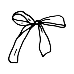 Whimsical Handdrawn Bow Illustrations. Doodle Ribbons for Cards, Stickers, and Prints
