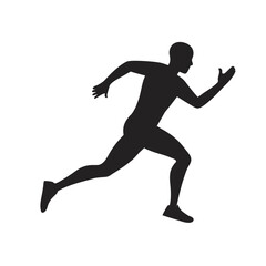 Runner Crossing Finish Line Silhouette