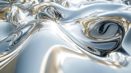Abstract design of liquid metal flowing and rippling.