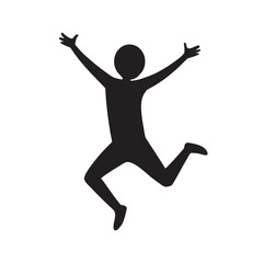 Joyful Man Jumping With Energy Silhouette