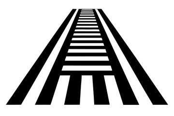 Zebra crossing road marking silhouette vector illustration