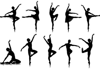 Fototapeta premium Dance in Silhouette: A Ballet Etude