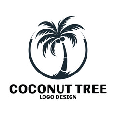 Obraz premium Coconut Tree Vector Logo Design