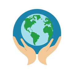 Protecting earth with hands concept illustrating environmental conservation and sustainability