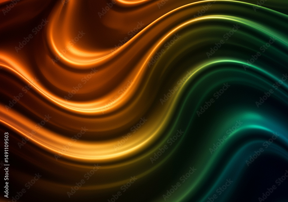 Poster abstract waves design with colorful background shows smooth flowing curves with vibrant gradients an
