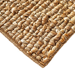 Modern Eco Straw Mat with Natural Woven Texture Isolated on Transparent Background
