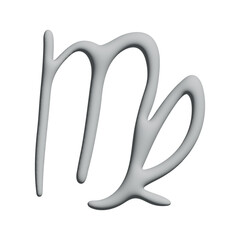 3d virgo zodiac sign Esoteric symbol Astrology clipart Element for design
