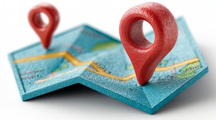 Navigation and Location Markers on a Folded Map