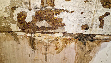Close up of a damaged wall during renovating