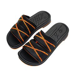 Trendy Slip On Beach Sandals with a Modern Design Isolated on Transparent Background