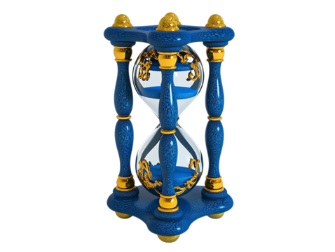 Blue Hourglass Time Passing 3D on png