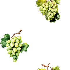 bunch of grapes, sweet juicy berry, pattern, seamless texture. watercolor illustration. artificial intelligence generator, AI, neural network image. background for the design