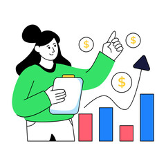 Modern design illustration of business growth chart