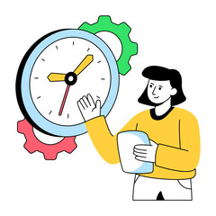 Trendy vector design of time management