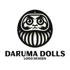 Daruma Dolls Vector Logo Design