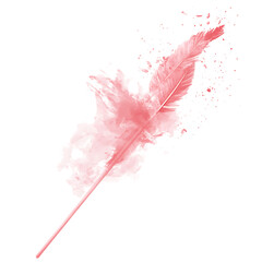 Artistic Arrow with Dynamic Motion in Soft Rose Col Isolated on Transparent Background