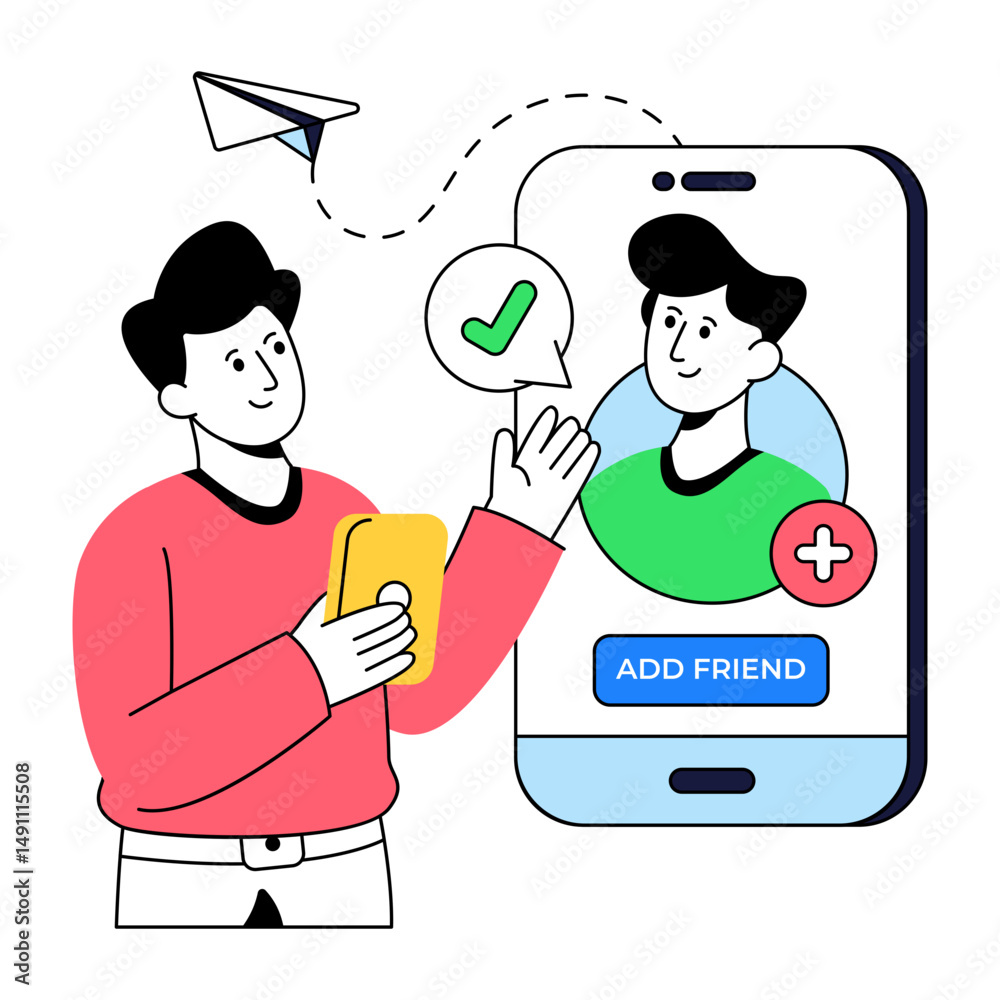 Canvas Prints a unique design illustration of add friend