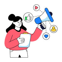 A flat design illustration of viral marketing