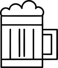 Beer Mug Icon Outline Graphic Design Element