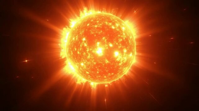 The Big Bang explodes in a stunning display of cosmic energy, resembling a sun explosion in the vast expanse of space. A powerful visualization of the universe creation and solar phenomena.