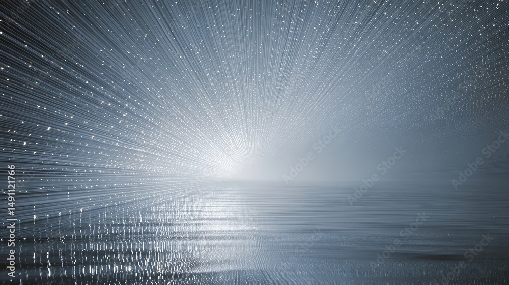 Poster Transition Effect Creates a Mystical Atmosphere Over Calm Waters in a Serene Environment