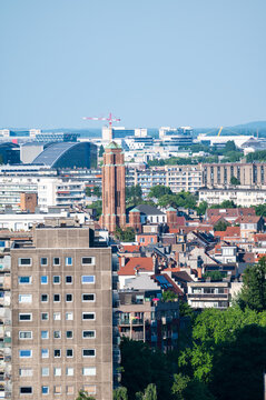 Residential areas, and the NATO buildings in Evere and Schaerbeek, Brussels Capital Region, Belgium