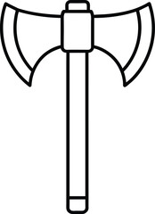 Double Bit Axe Icon Line Art Graphic Design