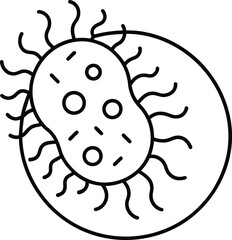 Simple Microbe Cell Bacteria Icon Vector Illustration