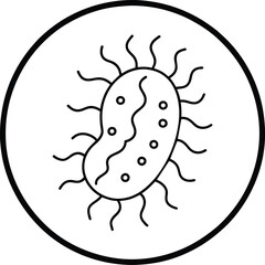 Simple Bacteria Icon Germ Microbe Vector Illustration