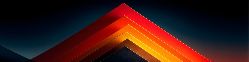 Geometric Prism of Colors: A mesmerizing display of layered, colorful geometric shapes forming an abstract, eye-catching triangular design, creating a vibrant visual impact.