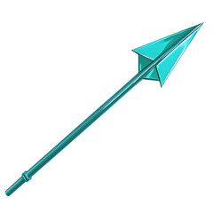 Contemporary Arrow with Streamlined Modern Lines in Green Isolated on Transparent Background