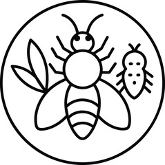 Bee Insect Nature Icon Line Art Graphic
