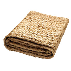 Elegant Eco Straw Mat with Classic Woven Pattern Isolated on Transparent Background