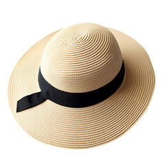 Sleek Wide Brim Sun Hat with a Contemporary Minimal Design Isolated on Transparent Background