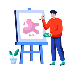 Vector design of painting, flat illustration
